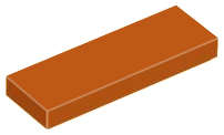 Lego (N) ~ Tile 1 x 3 ~ [Dark Orange]