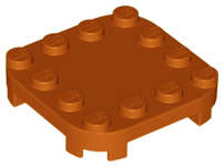 Lego (N) ~ Plate Modified 4 x 4 with Rounded Corners and 4 Feet ~ [Dark Orange]