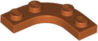 Lego (N) ~ Plate Round Corner 3 x 3 with 2 x 2 Curved Cutout ~ [Dark Orange]