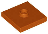 Lego (N) ~ Plate Modified 2 x 2 with Groove and 1 Stud in Center (Jumper) ~ [Dark Orange]