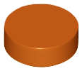 Lego (N) ~ Tile Round 1 x 1 ~ [Dark Orange]