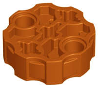 Lego (N) ~ Technic Axle Connector Block Round with 2 Pin Holes and 3 Axle Holes (Her ~ [Dark Orange]
