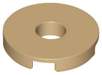 Lego (N) ~ Tile Round 2 x 2 with Hole ~ [Dark Tan]