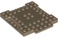 Lego (N) ~ Brick Modified 8 x 8 x 2/3 with 1 x 4 Indentations and 1 x 4 Plate ~ [Dark Tan]