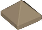 Lego (N) ~ Slope 45 1 x 1 x 2/3 Quadruple Convex Pyramid ~ [Dark Tan]