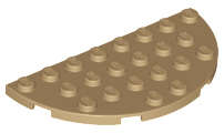 Lego (N) ~ Plate Round Half 4 x 8 ~ [Dark Tan]