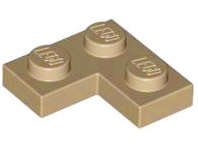 Lego (N) ~ Plate 2 x 2 Corner ~ [Dark Tan]