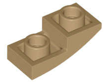 Lego (N) ~ Slope Curved 2 x 1 x 2/3 Inverted ~ [Dark Tan]