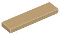 Lego (N) ~ Tile 1 x 4 ~ [Dark Tan]