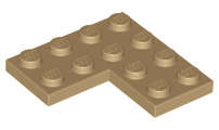 Lego (U) ~ Plate 4 x 4 Corner ~ [Dark Tan]