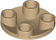 Lego (N) ~ Plate Round 2 x 2 with Rounded Bottom (Boat Stud) ~ [Dark Tan]