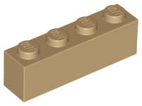 Lego (N) ~ Brick 1 x 4 ~ [Dark Tan]