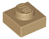 Lego (N) ~ Plate 1 x 1 ~ [Dark Tan]