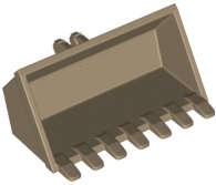 Lego (U) ~ Vehicle Digger Bucket 7 Teeth 3 x 6 with Locking 2 Finger Hinge ~ [Dark Tan]
