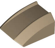 Lego (N) ~ Slope Curved 2 x 2 Lip ~ [Dark Tan]