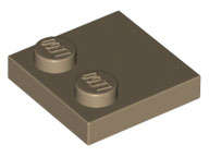 Lego (N) ~ Tile Modified 2 x 2 with Studs on Edge ~ [Dark Tan]