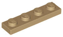 Lego (U) ~ Plate 1 x 4 ~ [Dark Tan]