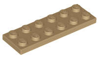 Lego (U) ~ Plate 2 x 6 ~ [Dark Tan]