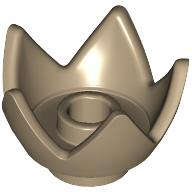 Lego (N) ~ Minifigure Headgear Crown Eggshell with 5 Points and Center Stud ~ [Dark Tan]