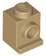 Lego (N) ~ Brick Modified 1 x 1 with Headlight ~ [Dark Tan]