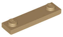 Lego (N) ~ Plate Modified 1 x 4 with 2 Studs with Groove ~ [Dark Tan]