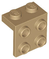 Lego (N) ~ Bracket 1 x 2 - 2 x 2 ~ [Dark Tan]