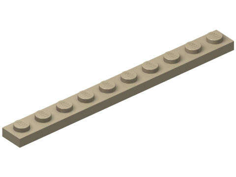 Lego (N) ~ Plate 1 x 10 ~ [Dark Tan]