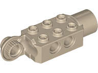 Lego (U) ~ Technic Brick Modified 2 x 3 with Pin Holes Rotation Joint Ball Half Vertic ~ [Dark Tan]