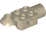 Lego (U) ~ Technic Brick Modified 2 x 2 with Pin Hole Rotation Joint Ball Half Horizon ~ [Dark Tan]