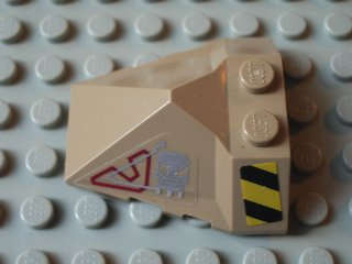Lego (U) ~ Wedge 4 x 4 x 1 1/3 Pyramid Center with Stripes and Exo-Force Circuitry Rig ~ [Dark Tan]