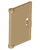 Lego (N) ~ Door 1 x 2 x 3 with Vertical Handle Mold for Tabless Frames ~ [Dark Tan]