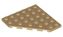 Lego (N) ~ Wedge Plate 6 x 6 Cut Corner ~ [Dark Tan]