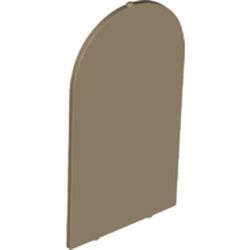 Lego (N) ~ Glass for Door Frame 1 x 6 x 7 Arched with Notches and Rounded Pillars ~ [Dark Tan]