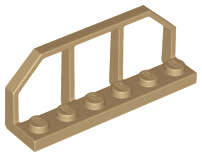 Lego (U) ~ Plate Modified 1 x 6 with Train Wagon End / Fence ~ [Dark Tan]
