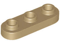Lego (N) ~ Plate Round 1 x 3 with Open Studs ~ [Dark Tan]