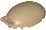 Lego (N) ~ Windscreen 6 x 4 x 2 Bubble Canopy with Bar Handle ~ [Dark Tan]
