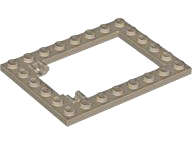 Lego (N) ~ Plate Modified 6 x 8 Trap Door Frame Horizontal (Long Pin Holders) ~ [Dark Tan]