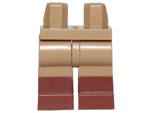 Lego NEW - Hips and Legs with Molded Reddish Brown Lower Legs / Boots Pattern~ [Dark Tan]