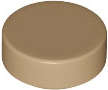 Lego (N) ~ Tile Round 1 x 1 ~ [Dark Tan]