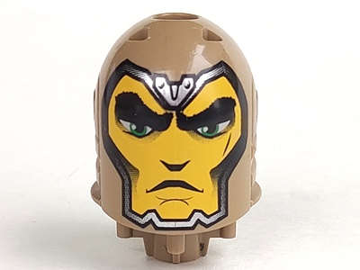 Lego (U) ~ Large Figure Head with Kentis Sir Pattern ~ [Dark Tan]