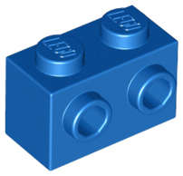 Lego (N) ~ Brick Modified 1 x 2 with Studs on 1 Side ~ [Blue]