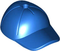 Lego Used - Minifigure Headgear Cap - Short Curved Bill with Seams and Hole on Top~ [Blue]
