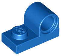 Lego (N) ~ Plate Modified 1 x 2 with Pin Hole on Top ~ [Blue]
