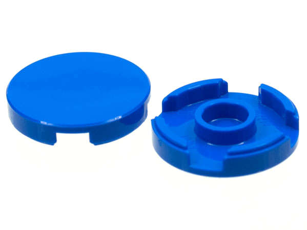 Lego (N) ~ Tile Round 2 x 2 with Bottom Stud Holder ~ [Blue]