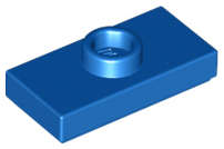 Lego (N) ~ Plate Modified 1 x 2 with 1 Stud with Groove and Bottom Stud Holder (Jumper) ~ [Blue]