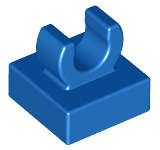 Lego (N) ~ Tile Modified 1 x 1 with Open O Clip ~ [Blue]