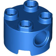Lego (N) ~ Brick Round 2 x 2 with Pin Holes ~ [Blue]
