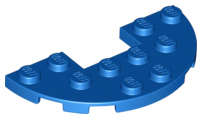 Lego (N) ~ Plate Round Half 3 x 6 with 1 x 2 Cutout ~ [Blue]