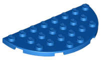 Lego (N) ~ Plate Round Half 4 x 8 ~ [Blue]
