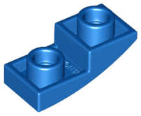Lego (N) ~ Slope Curved 2 x 1 x 2/3 Inverted ~ [Blue]